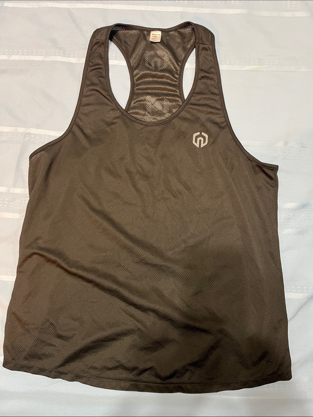 Men's Neleus Swim Tank in Dark Black with Logo